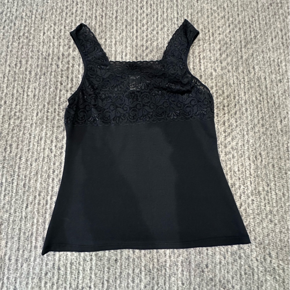 Women’s Black Tank with Lace Bust area